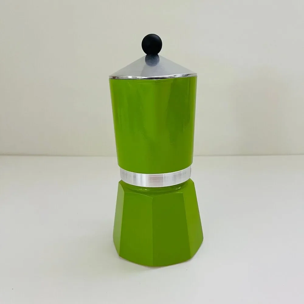 BIALETTI Rainbow Green Aluminum Moka Pot 3 Cup Italian Stovetop Expresso Maker